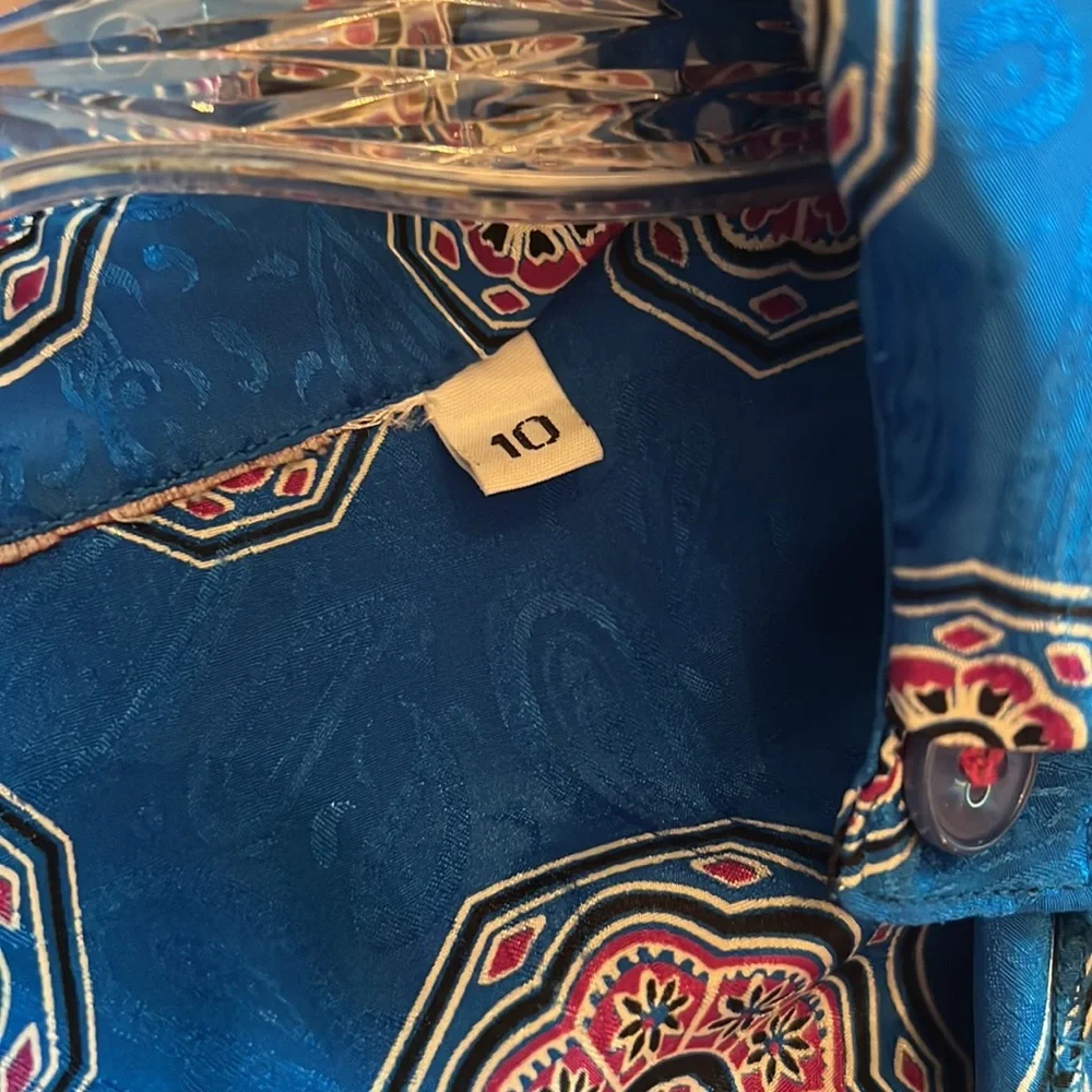 1980’s blouse multi colored shoulder pads. Blousey. Sleeves and waist stretch - Picture 5 of 9